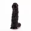 X-MEN élethű dildó Super sized 11" Cock Black - Nagy méret, herékkel, letapasztható, fekete, PVC (28 cm)