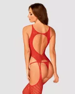 OBSESSIVE dögös cicaruha Bodystocking N122 S/M/L - piros színben, S/M/L méretben