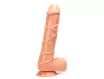 X-MEN élethű dildó Ellis's 13" Cock Flesh - Nagy méretű, herékkel, letapasztható, testszínű, PVC (33 cm)