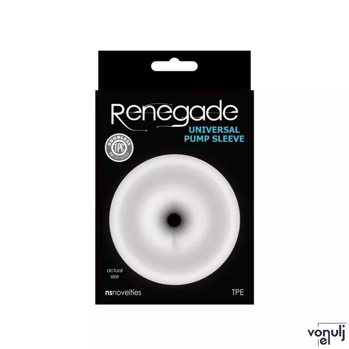 RENEGADE péniszpumpa mandzsetta Universal Pump Sleeve Ass - áttetsző, 6,5 cm átmérőjű péniszpumpához