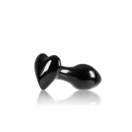 NS NOVELTIES fenékdugó Crystal Heart Black - üveg, fekete színben, szív alakú talppal, vízálló (8.9 cm)