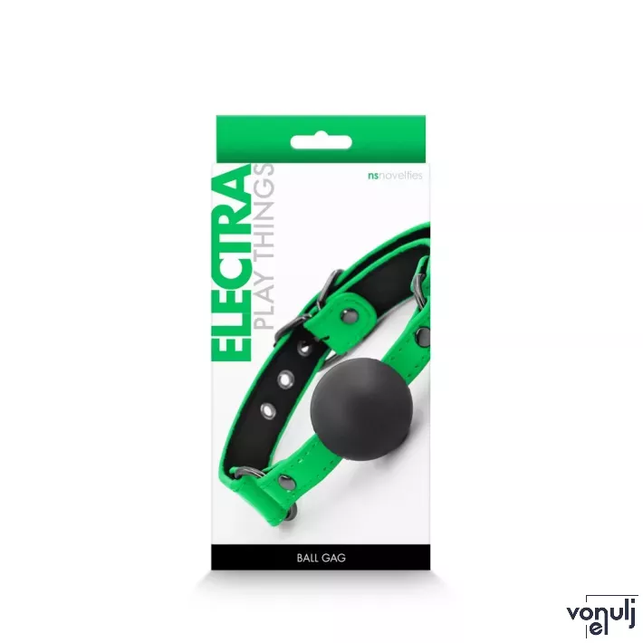 NS NOVELTIES szájpecek Electra Ball Gag Green - zöld színben, fetish játékokhoz