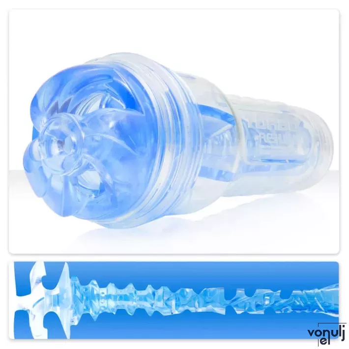 FLESHLIGHT maszturbátor Turbo Blue Ice Textura Thrust - nonfiguratív, kék színű, vízálló, vibráció nélküli