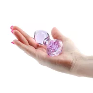 NS NOVELTIES fenékdugó Crystal Gem Purple - üveg, lila színben, drágakő alakú talppal, vízálló (8.9 cm)