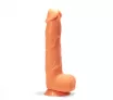 X-MEN élethű dildó Devine's 13" Cock Flesh - Nagy méretű, herékkel, letapasztható, testszínű, PVC (33 cm)