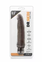 BLUSH élethű vibrátor Dr. Skin Cock Vibe 7 Chocolate - realisztikus, vízálló, elemes, PVC (21 cm)