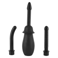 SEVEN CREATIONS intim irrigáló Douche Unisex Black - fekete színben, 3 cserélhető fejjel, anális és hüvelyi irrigáláshoz, 100 ml