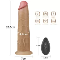 LOVETOY élethű vibrátor 8.0'' Dual Layered Platinum Silicone Rotator -  vízálló, letapasztható, távirányítóval, akkumulátoros, szilikon (20 cm)