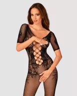 OBSESSIVE dögös cicaruha Bodystocking F238 - fekete színben, alul nyitott, S/M/L méretben