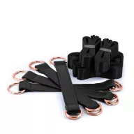 NS NOVELTIES heveder Bondage Couture Tie Down Straps Black - fekete színben, pántokkal a rögzítéshez