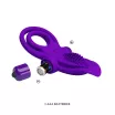 PRETTY LOVE péniszgyűrű Vibrant Penis Ring Purple - lila színben, vibrációs funkcióval csiklóizgatóval, vízálló, elemes