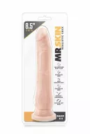 MR. SKIN élethű dildó 8,5" BASIC - közepes méretű, rugalmas, strap-on, herék nélkül, letapasztható, PVC (22 cm)