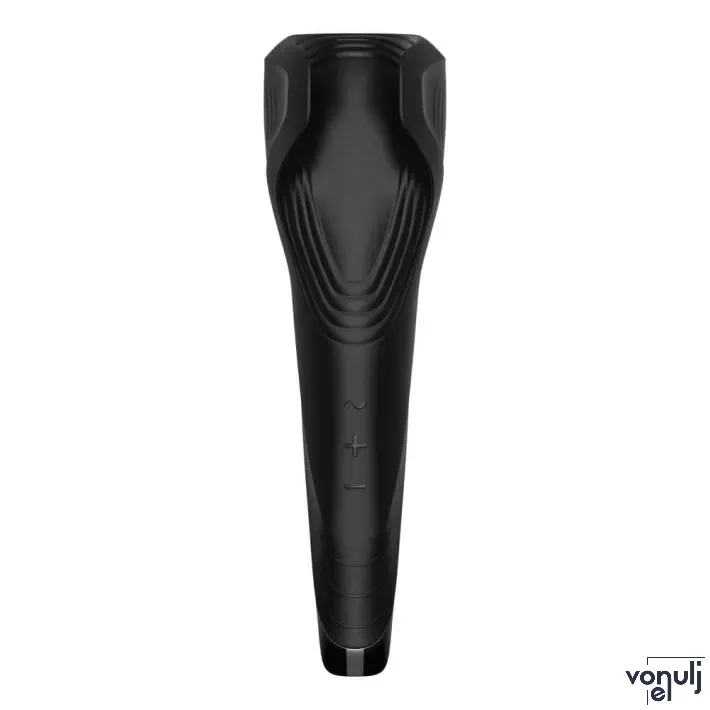 SATISFYER péniszvibrátor Men Wand - vízálló, fekete színben, akkumulátoros, szilikon