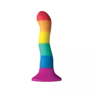 NS NOVELTIES nonfiguratív dildó Colours Pride Edition 6" Wave Dildo Rainbow - szilikon,szivárvány színű,hullámos felületű,letapasztható,vízálló,15cm