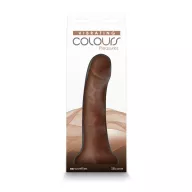 NS NOVELTIES élethű vibrátor Colours Pleasures Vibrating  7" Dildo Brown - vízálló, tapadókoronggal, akkumulátoros, világos barna, szilikon (18 cm)