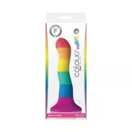 NS NOVELTIES nonfiguratív dildó Colours Pride Edition 6" Wave Dildo Rainbow - szilikon,szivárvány színű,hullámos felületű,letapasztható,vízálló,15cm