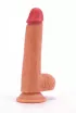 LOVETOY élethű dildó 8" NATURE COCK - közepes méretű, herékkel, kétrétegű, letapasztható, szilikon (20 cm)