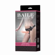 BAILE felcsatolható vibrátor Jessica Strap-on 5 - testszínű, távirányítóval, elemes, (19 cm)