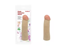 CHARMLY TOY péniszköpeny Charmly Penis Extension Sleeve 8,5" No. 1. - realisztikus, testszínű, vízálló, 22 cm