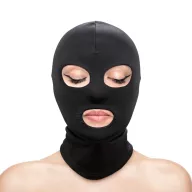 NS NOVELTIES BDSM maszk Fetish&Fashion Eyes&Mouth Hood - fekete színben, szemnél és szájnál nyitott szopóálarc, BDSM szex kelléke