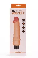 LOVETOY élethű vibrátor 7.8" Real Softee Vibrating Dildo 2 - realisztikus, vízálló, elemes, TPE (20 cm)