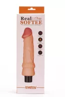 LOVETOY élethű vibrátor 7.8" Real Softee Vibrating Dildo 2 - realisztikus, vízálló, elemes, TPE (20 cm)