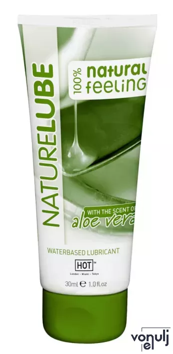 HOT intim síkosító Nature Lube Waterbased Aloe Vera 30 ml - vízbázisú, aloe verával, bőrtápláló, hosszantartó, óvszerhez és segédeszközhöz is