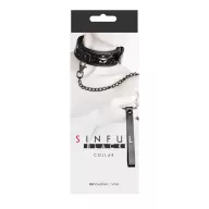 NS NOVELTIES nyakpánt és póráz Sinful Collar Black - fekete színben, fetish játék kelléke