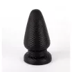 X-MEN fenékdugó 7,4" Butt Plug S - fekete színben, stimuláló felszínnel, vízálló, letapasztható, PVC, 19 cm