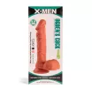 X-MEN élethű dildó Ogden's 6.5" Cock - Közepes méretű, herékkel, letapasztható, testszínű,  PVC (17 cm)