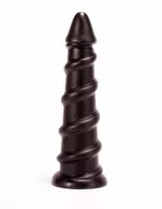 X-MEN fenékdugó 11.8 inch Butt Plug Black - fekete színben, spirális felszínnel, letapasztható, PVC, 30 cm