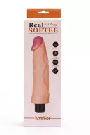 LOVETOY élethű vibrátor 8.3" Real Softee Vibrating Dildo 3 - realisztikus, vízálló, elemes, TPE (21 cm)