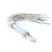 NS NOVELTIES korbács Cosmo Bondage Flogger Rainbow - hologramos szivárvány színben