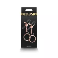 NS NOVELTIES mellbimbó csipesz Bound Nipple Clamps C2 Rose Gold - rózsaarany és fekete színben, állítható, BDSM szex kelléke