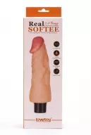 LOVETOY élethű vibrátor 7" Real Softee Vibrating Dildo 1 - realisztikus, vízálló, elemes, TPE (18 cm)