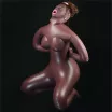 LOVETOY guminő Cowgirl Style Love Doll Brown - felfújható, barna színű, átlagos méretű, 3D-s arccal, 3 kéjnyílással, lábpumpával, javítókészlettel