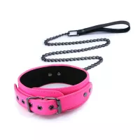 NS NOVELTIES nyakpánt és póráz Electra Collar and Leash Pink - rózsaszín-fekete színben