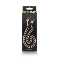 NS NOVELTIES mellbimbó csipesz Bound Nipple Clamps DC2 Rose Gold - rózsaarany és fekete színben, láncos, BDSM szex kelléke