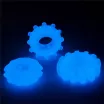 LOVETOY péniszgyűrű Lumino Play Penis Ring - kék színben, sötétben világító, 3 eltérő külső átmérővel, vízálló