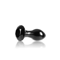 NS NOVELTIES fenékdugó Crystal Gem Black - üveg, fekete színben, drágakő alakú talppal, vízálló (8.9 cm)