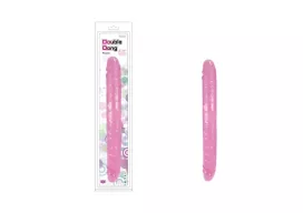 CHARMLY TOY kétvégű dildó Charmly Pliable Double Dong 13" Pink - realisztikus, rózsaszín színben, flexibilis, vízálló, TPE (33 cm)