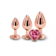NS NOVELTIES fenékdugó szett Rear Assets Trainer Kit Rose Gold Heart - rózsaszín és arany színben, 3 eltérő méretben, fém, vízálló