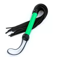 NS NOVELTIES korbács Electra Flogger Green - zöld és fekete színben, fetish játékokhoz