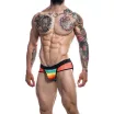 CUT4MEN erotikus férfi alsó Mixed Jockstrap Rainbow XL - szivárvány színben, XL méretben