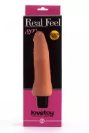 LOVETOY élethű vibrátor Real Feel Cyberskin Vibrator 3 - realisztikus, vízálló, elemes, cyberskin (20 cm)