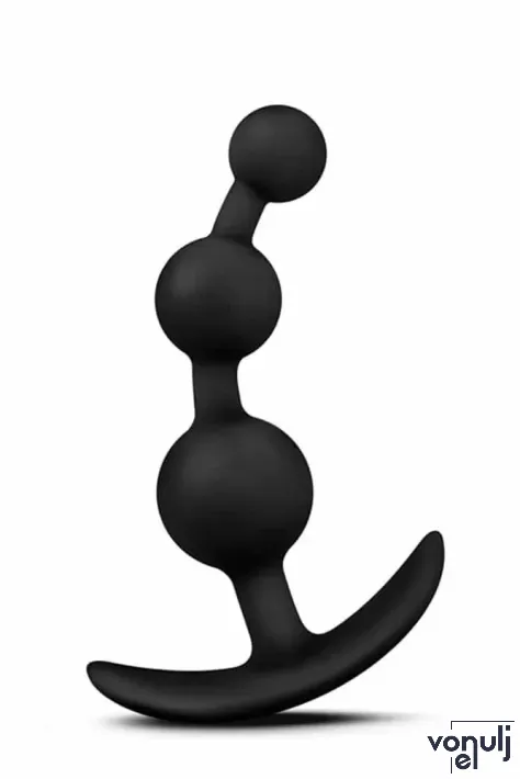 BLUSH anál gyöngysor Luxe Beme 3 Balck - fekete színben, 3 különböző méretű golyóval, vízálló, 12,7 cm
