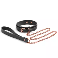 NS NOVELTIES nyakpánt pórázzal Bondage Couture Collar and Leash Black - fekete színben