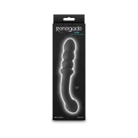 NS NOVELTIES análbot Renegade Duel Black - fekete színben, vibrátoros, kétvégű anál plug, akkumulátoros, szilikon, vízálló, 21,4 cm