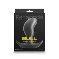 RENEGADE fenékdugó Bull Small Black - fekete színben, összenyomható, S méretben, vízálló, szilikon (10,2 cm)