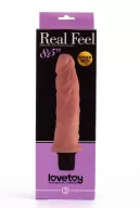 LOVETOY élethű vibrátor 8.5'' Real Feel Cyberskin Vibrator - realisztikus, vízálló, elemes, cyberskin (21 cm)